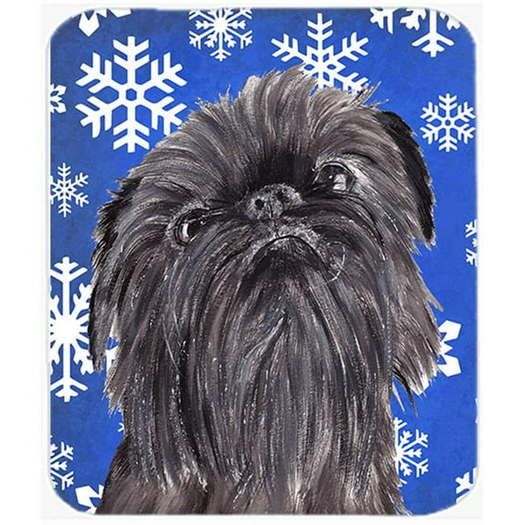 Carolines Treasures  Brussels Griffon Blue Snowflake Winter Mouse Pad
