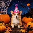 thumbnail image 5 of Aoznliie Dog Hat, Funny Adjustable Halloween Hat for Party Apparel, 4x4 inch Lightweight Pet Party Hat for Halloween Photo Props, Purple, 5 of 6