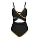 thumbnail image 5 of Traje de baño de bikini de verano para mujer, de color liso, con cojín en el pecho y sin soporte de acero, sin espalda, con tirantes, de nailon., 5 of 5