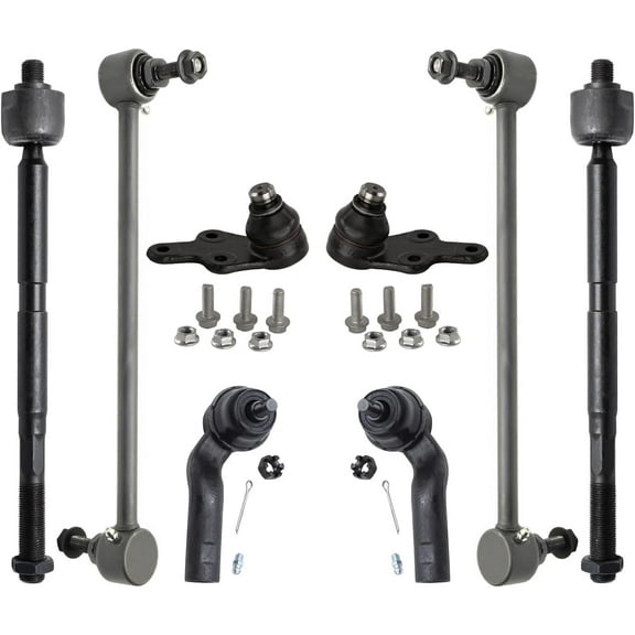 Detroit Axle - Front Lower Ball Joints   Tie Rods   Sway Bars Suspension Kit Replacement for Ford Focus Transit Connect - 8pc Set