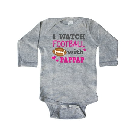 

Inktastic I Watch Football with My Pappap Gift Baby Girl Long Sleeve Bodysuit