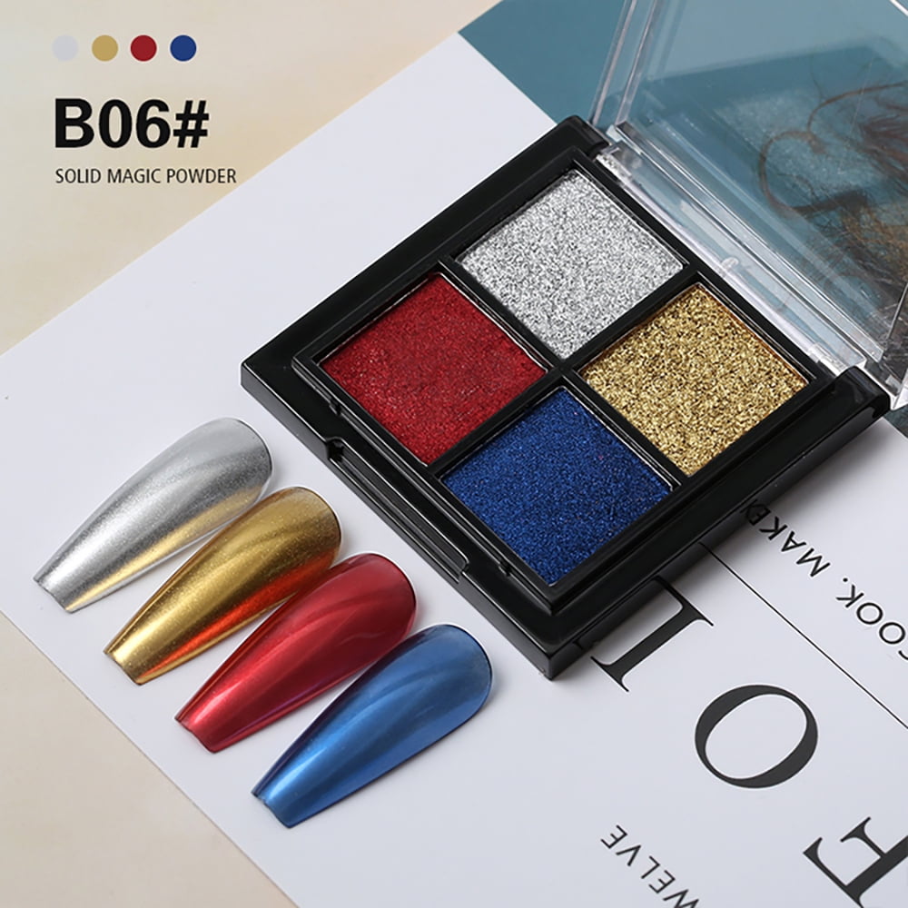 Gel in Fun Nail Art FourColor Solid Magic Mirror Nail Powder, B06