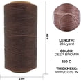 thumbnail image 2 of Zhuge Hilo encerado para coser cuero - 284 yardas 150d 1 mm Hilo marrón para coser cabello Hilo de cuero encerado para coser zapatos 125 g, 2 of 5