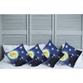 thumbnail image 6 of Ambesonne Moon Throw Pillow Cover 4 Pack, Country Houses Full Moon, 18", Dark Blue Black Yellow, 6 of 6