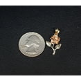 thumbnail image 3 of 14k Real Gold Rose Necklace,14K Real SOLID Gold Rose Charm, 14k Real Gold 1.3mm Cable  Chain Necklace, Gold Rose Pendant (Charm and Necklace Lentgh:Charm with 20" chain;), 3 of 5