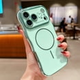 thumbnail image 3 of For iPhone 16 Case Magnetic,for Women Girls Soft Rubber Cute Wave Frame Curly Shape Love Heart Luxury Plating Phone Case Compatible with MagSafe Shockproof Back Cover,Green, 3 of 11