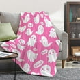 thumbnail image 2 of Pink Ghosts Halloween Blanket Gifts for Girls Women Kids Fleece Lightweight Throws Blanket Spooky for Boys Soft Flannel Blankets Decorations-50 x60, 2 of 6