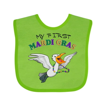 

Inktastic My First Mardi Gras-pelican Gift Baby Boy or Baby Girl Bib
