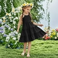 thumbnail image 3 of Juslio Girl Dresses Casual Sleeveless Boho Summer Beach A Line Dresses Knee Length Black Sundress, 3 of 7
