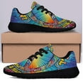 thumbnail image 3 of Hippie Peace Sign Imagine All The People Living Life in Peace Shoes Sneakers Black Size 6, 3 of 7