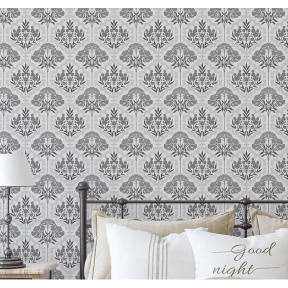 S4Sassy Vintage Tree Motif Wallpaper Gray Walls Covering, 25" x 120" Self-Adhesive Vinyl Wall Paper, Walls Wrap, Easy DIY Wall Covering For Farmhouse Bedroom, Living Room, Cabinets, Living Spaces
