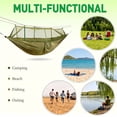 thumbnail image 6 of Camping Hammock with Mosquito Net, Lightweight Portable Nylon Hammock for Outdoor Backpacking Travel Beach Yard, Army Green, 6 of 13