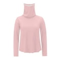 thumbnail image 5 of Olyvenn Rash Guard for Women Long Sleeve Sun Protection UPF 50+ Shirt with Mask Unisex Sun Protection Shirt Workout Shirts Pink XXL, 5 of 8