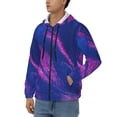 thumbnail image 3 of Honeii Neon Gradient Blue Print Hoodies for Men, Pullover & Full Zip, Breathable Zip up Hoodie, Sweatshirt-3X-Large, 3 of 5