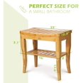 OasisCraft Bamboo Shower Bench and Chair with Free Soap Dish, 19" Waterproof Bamboo Shower Seat