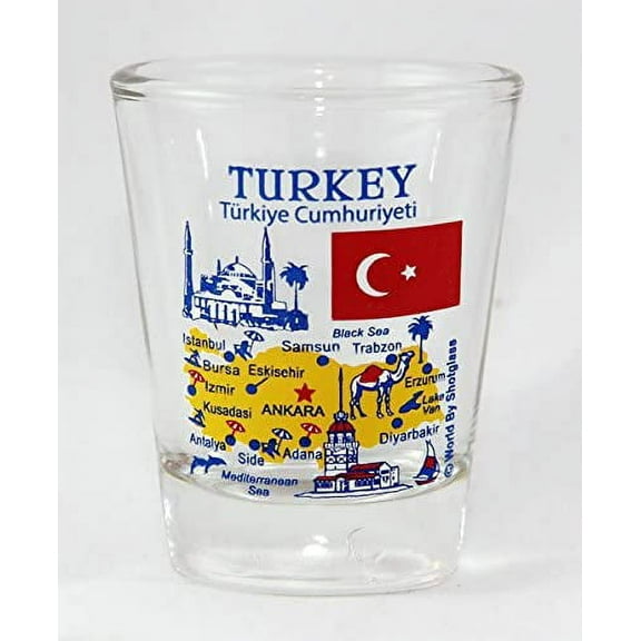 Turkey Landmarks and Icons Collage Shot Glass