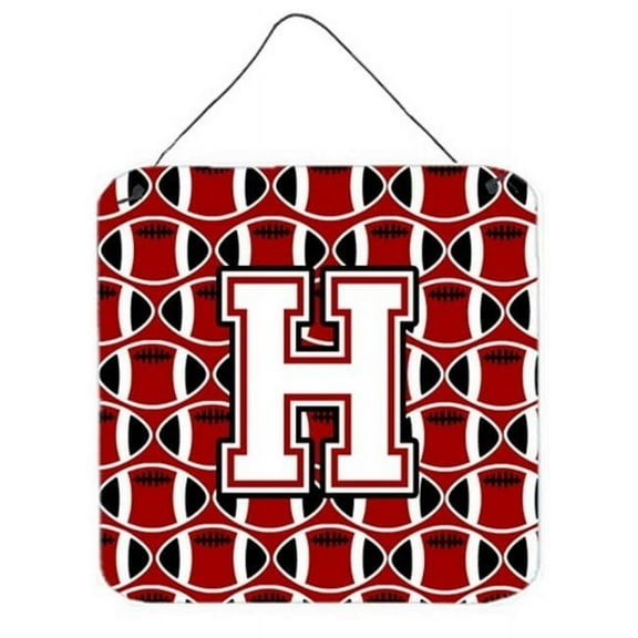 Letter H Football Cardinal & White Wall or Door Hanging Prints