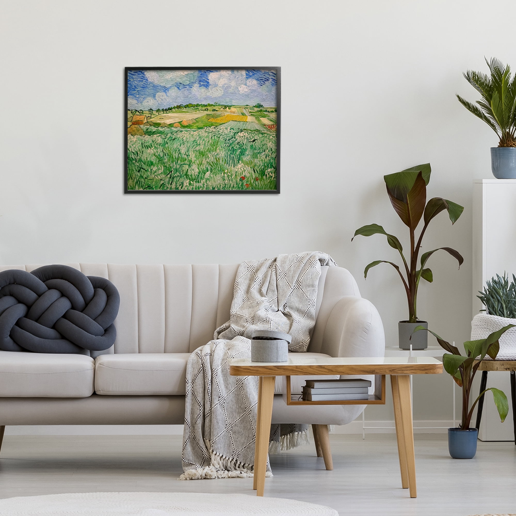 Stupell Industries Plain Near Auvers Painting Black Framed Giclee Art, design by Vincent Van Gogh
