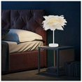 thumbnail image 3 of Lámpara de mesa con plumas de avestruz, luz de noche decorativa, luz cálida para dormitorio, sala de bodas (avestruz blanco), 3 of 5