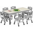 thumbnail image 1 of Mesa y 6 Chairs Set con Almacenamiento Caja cm de Alturaeight-Adjustable Toddler Mesa y Chair Set para Ages 2 10 Graffiti Tablero Non-Slip Legs 's Activity Mesa para cm de Profundidadaycare Aula., 1 of 5