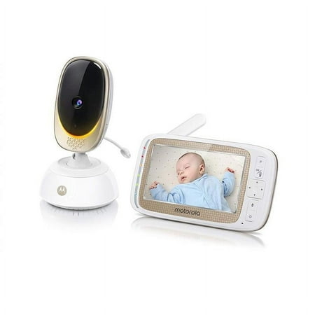 Motorola - Video Baby Monitor with Wi-Fi camera and 5" Screen - Gold/White