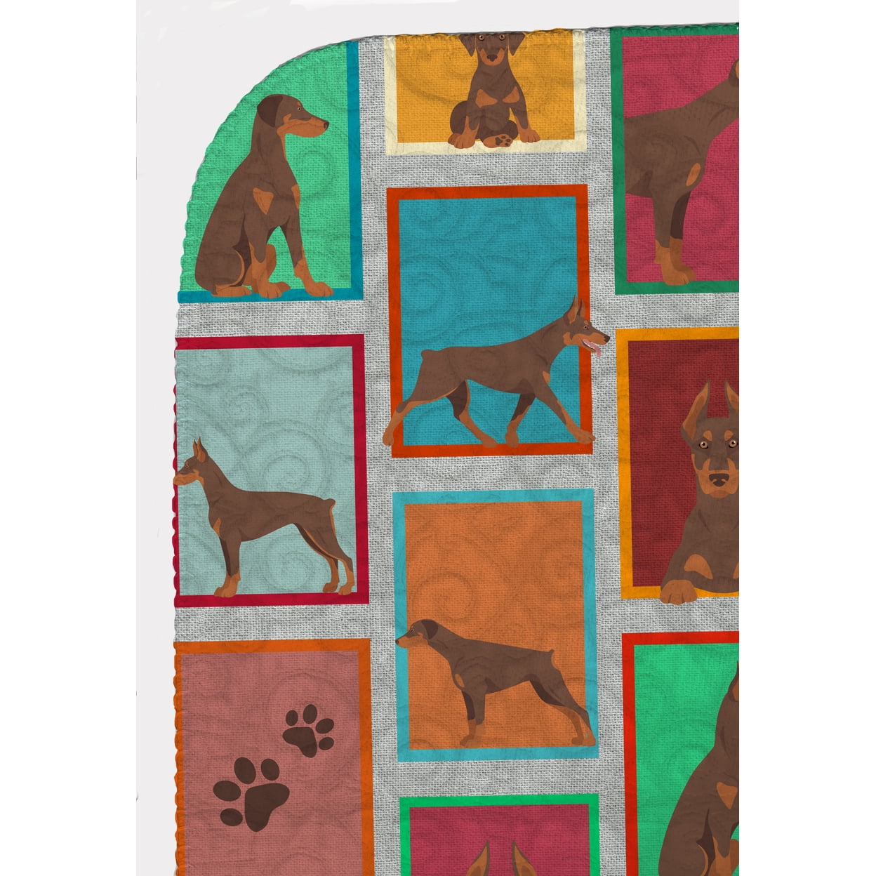 Lots of Red Doberman Pinscher Quilted Blanket 50x60