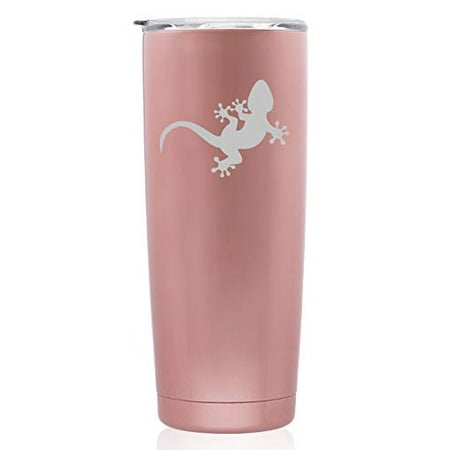 

Rose Gold Double Wall Vacuum Insulated Stainless Steel Tumbler Travel Mug Gecko (Skinny 20 oz)
