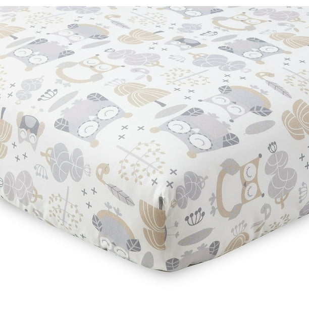 Levtex Baby Night Owl Crib Fitted Sheet Fits Standard Crib and