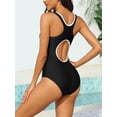 thumbnail image 5 of Charmo Womens Zipper One Piece Sport Swimwear Color Blocked Surfing Bathing Suit, 5 of 5