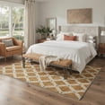 thumbnail image 3 of 2x6 Area Rugs Machine Washable Non Slip Low Pile Runner for Hallway, Laundry Room, Bedroom, Bathroom, Diamond Lattice Geometric Print Modern Rug, Camel Beige, 3 of 5
