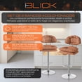 thumbnail image 3 of Set De 2 Bancos Barra Cocina Acolchonados Silla Con Respaldo Altura Regulable Giratorio 360° Diseño Acabado De La Estructura Cromado Color Café Claro blick, 3 of 9