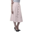thumbnail image 5 of Moomaya Womens Below Knee Length A-Line Skirt Front Button Casual Skirt w/ Pockets, 5 of 6