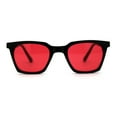 thumbnail image 1 of Stoner Pop Color Lens Hipster Thin Horn Rim Rectangular Sunglasses Black Red, 1 of 4