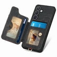 thumbnail image 5 of Asuwish Phone Case for Samsung Galaxy S24 5G Wallet Cell Cover with Tempered Glass Screen Protector Slim Lanyard Wrist Strap RFID Ring Stand Credit Card Holder Slot S 24 24S G5 Women Men Black, 5 of 10
