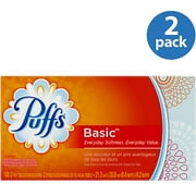 Puffs Basic Facial Tissues, 180 count (Pack of 2)