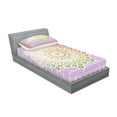 thumbnail image 2 of Ambesonne Ethnic Fitted Sheet & Pillow Sham Set, Floral Petal Form Nature, Twinxl, Lilac and Mint, 2 of 2
