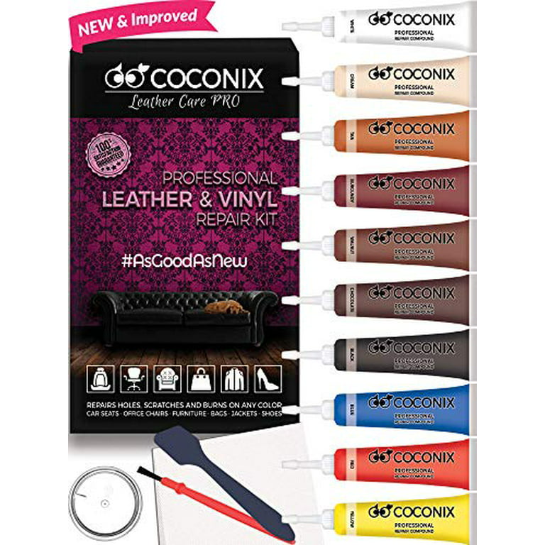 Coconix Vinyl and Leather Repair Kit - Restorer of Your Furniture, Jacket,  Sofa, Boat or Car Seat, Super Easy Instructions to Match Any Color, Restore  Any Material, Bonded, Italian, Pleath 