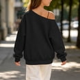 thumbnail image 6 of Atogsazn Kids Girls Off Shoulder Sweatshirt Childrens Casual Loose Long Sleeve Pullover Tops Fall Winter Sweater Black 5-6 Years Fashion, 6 of 8