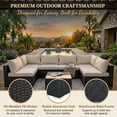 thumbnail image 5 of Howcool 7-Piece Modular Outdoor Patio Furniture Set with Cushions and Tempered Glass Table, 5 of 6