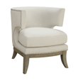 thumbnail image 1 of Coaster Fauteuil d'Appoint Rembourré Baril en Blanc, 1 of 2