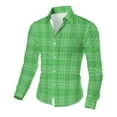 thumbnail image 6 of UVEASISHA Men's Plaid Long Sleeve Shirt Button Down Casual Business Work Shirts Slim Fit Fashion Office Dress Shirt Lightweight Shacket for Men Mint Green 3XL, 6 of 9