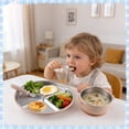 thumbnail image 7 of Lumikrypt 8Pcs Stainless Steel Baby Plate & Bowl Set with Suction, Baby Feeding Set with Fork and Spoon Utensils, Baby Led Weaning Tableware, BPA-Free(Pink & Blue), 7 of 7