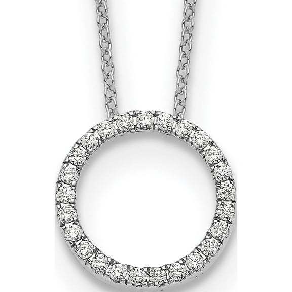 14kw Lab Grown DIa VS/SI Colorless Circle Pendant with Chain