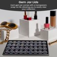 thumbnail image 5 of Novel Box Jewelry Display Tray Black Plastic 8.25 x 14.75 x 1 Inch + 50 Gem Jars & Black Foam Liner, 5 of 8