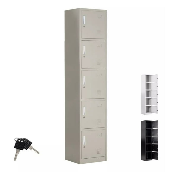 Locker Metálico Casillero 5 Puertas Con Chapas 38x42x180cm