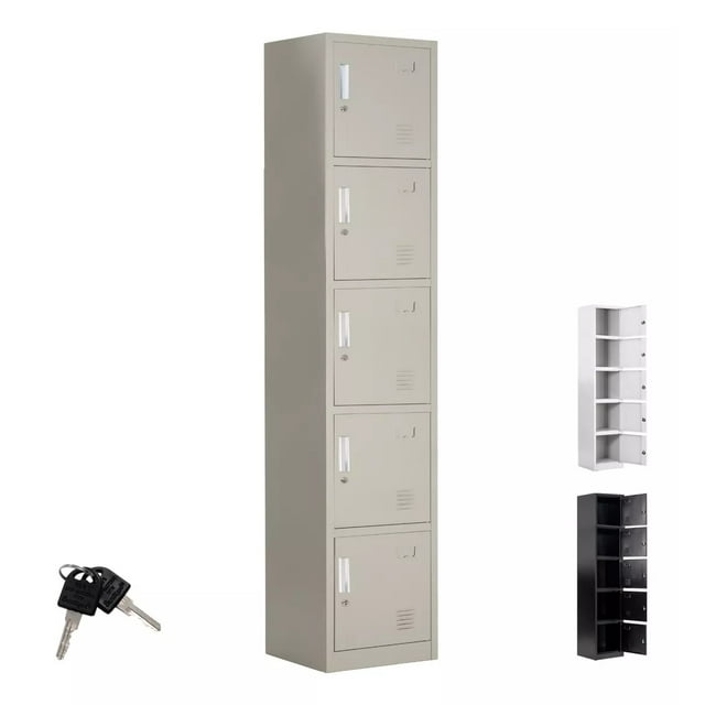 Locker Metálico Casillero 5 Puertas Con Chapas 38x42x180cm