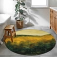 thumbnail image 4 of Round Rug 3ft Area Rug, Autumn Forest Sky Artwork Area Rugs for Living Room Bedroom, Fall Landscape Floor Mat Non-Slip Non-Shedding Carpet Indoor Accent Rugs, 4 of 9