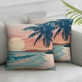 thumbnail image 3 of nygtbtfer  Modern Tropical Pillow Set of 2Palm Leaves Decorative Pillows Case Soft Velvet Tropical Decoration for Patio Garden Bed Home Decor White, 3 of 7