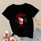 thumbnail image 1 of Camiseta con estampado de Disney para mujer, ropa de Navidad, blusa básica de manga corta negra, regalo de Navidad, 2023, 1 of 5