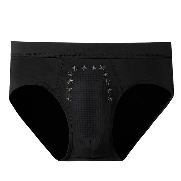 JUSLIO Underwear for Men Soft Briefs Comfortable Breathable Solid Color Underpants Black L
